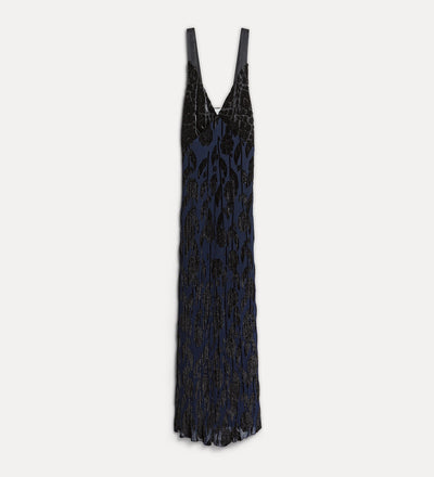 “roses” crepe velvet slip dress night