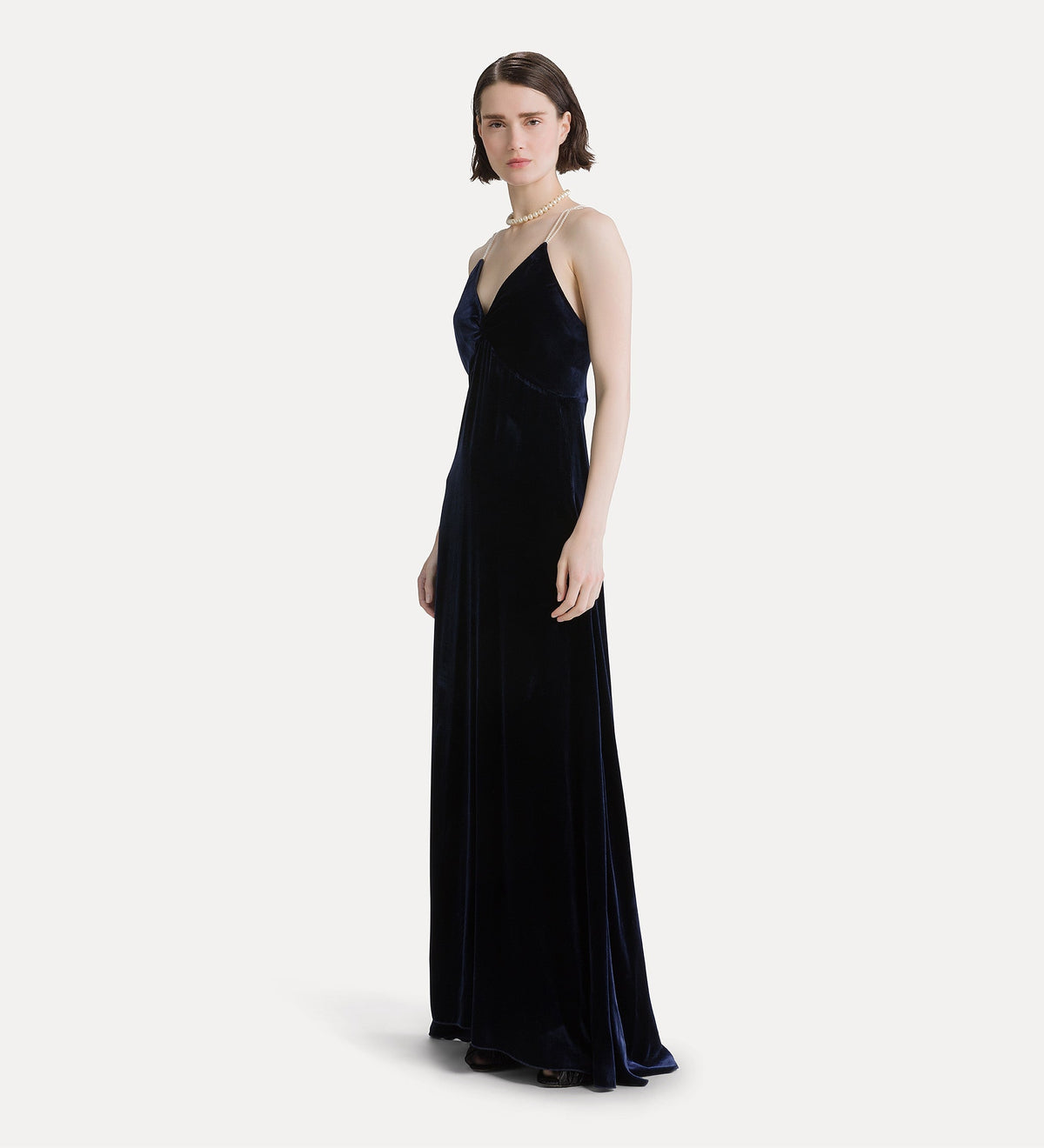 robe nuisette en velours avec perles night
