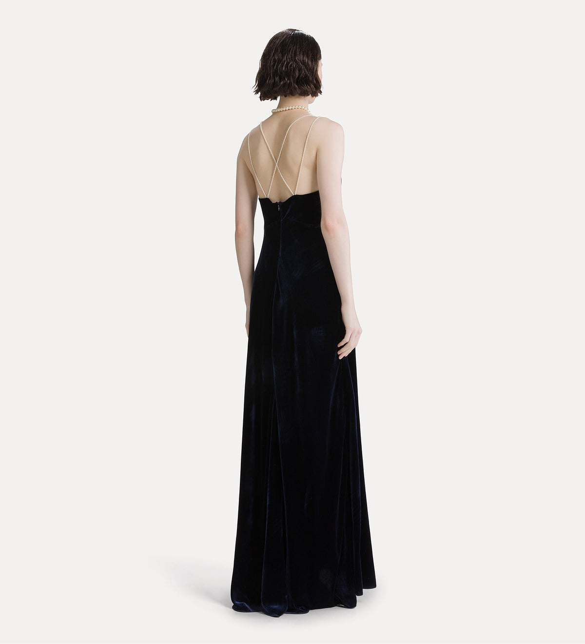 robe nuisette en velours avec perles night