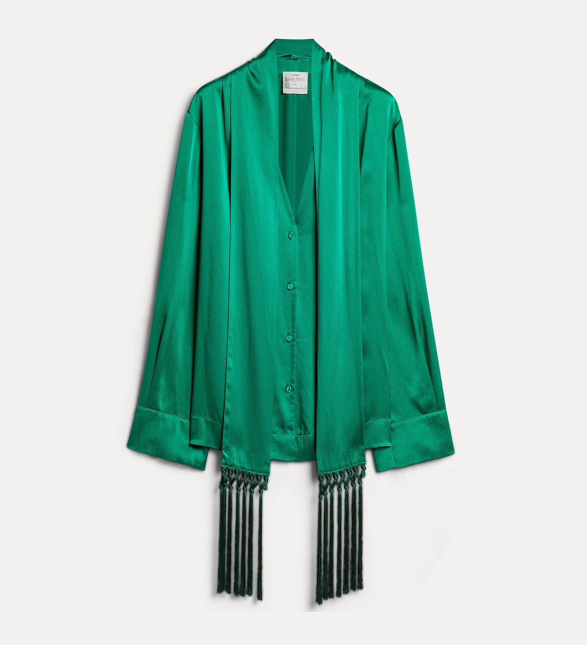 silk satin shirt with neckerchief royal