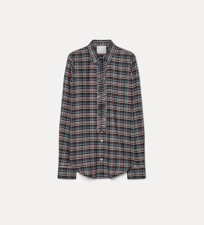 ruched voile tartan shirt royal
