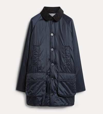 nylon midi british jacket with corduroy details night