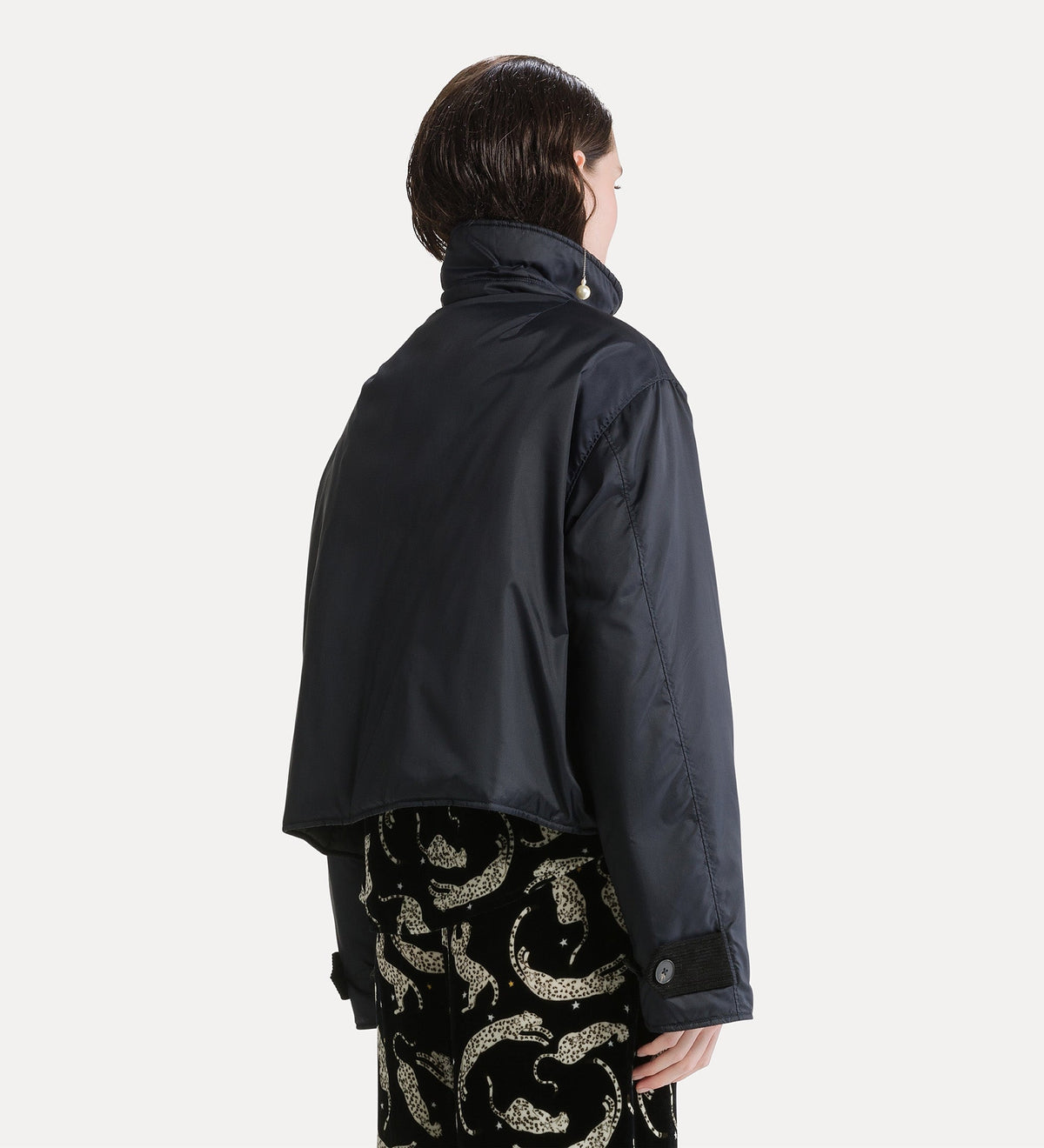 veste british courte en nylon avec détails en velours côtelé night