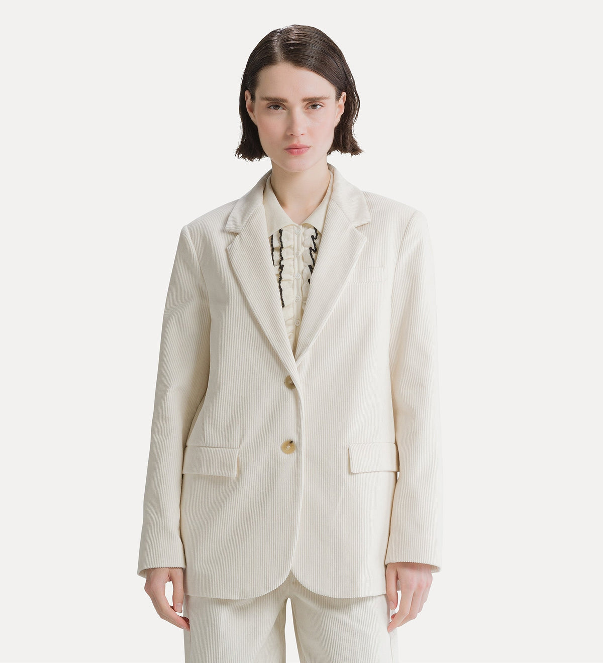 giacca in corduroy ivory