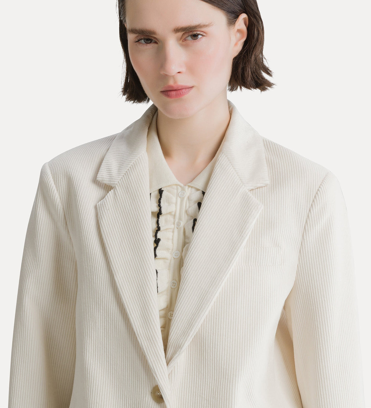giacca in corduroy ivory