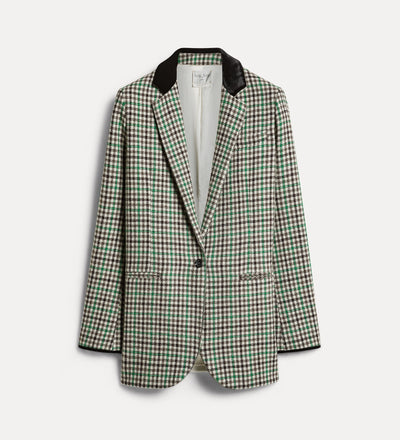 jacket with a british chequered pattern royal