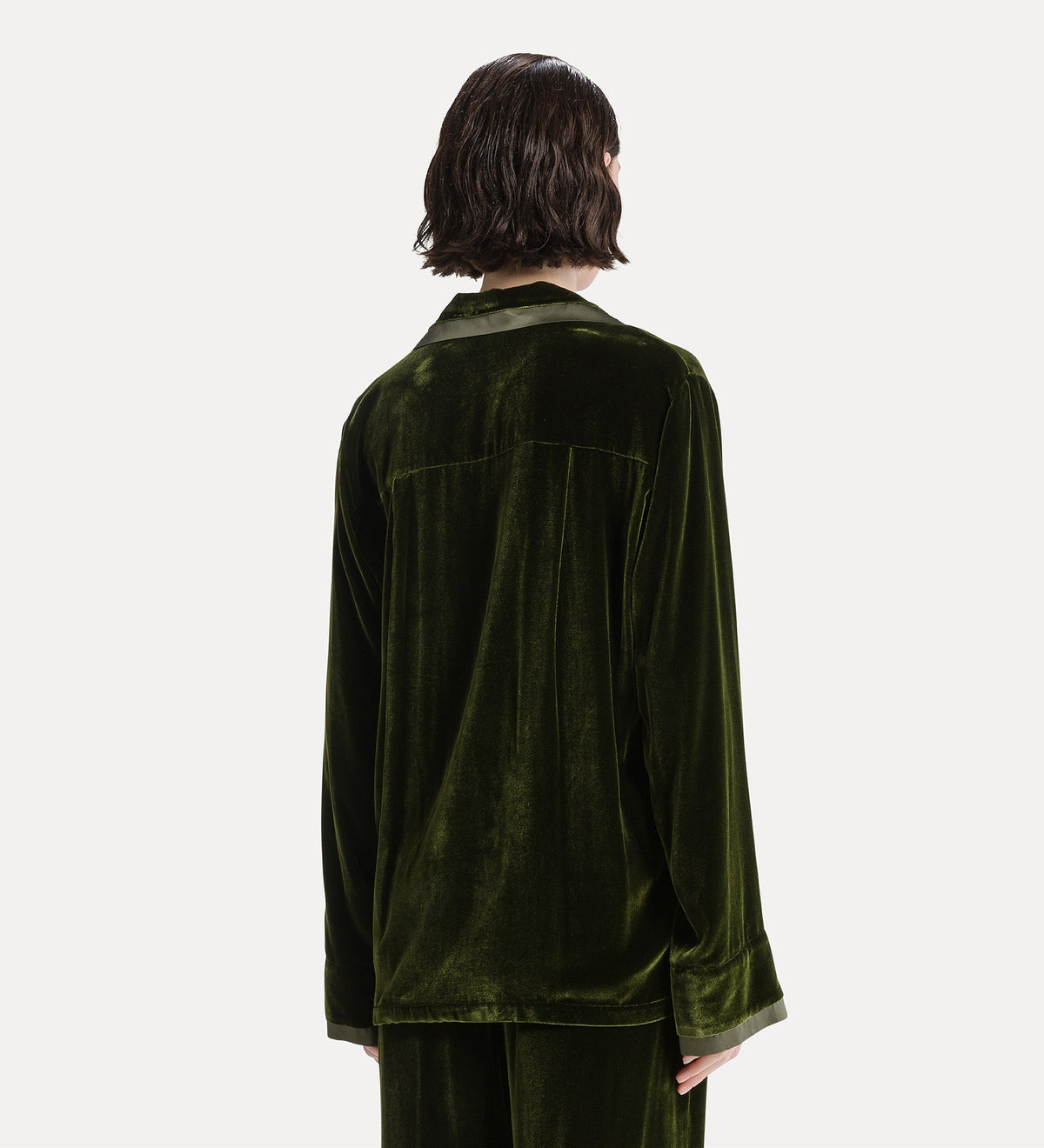 chemise pyjama en velours de soie et viscose woods