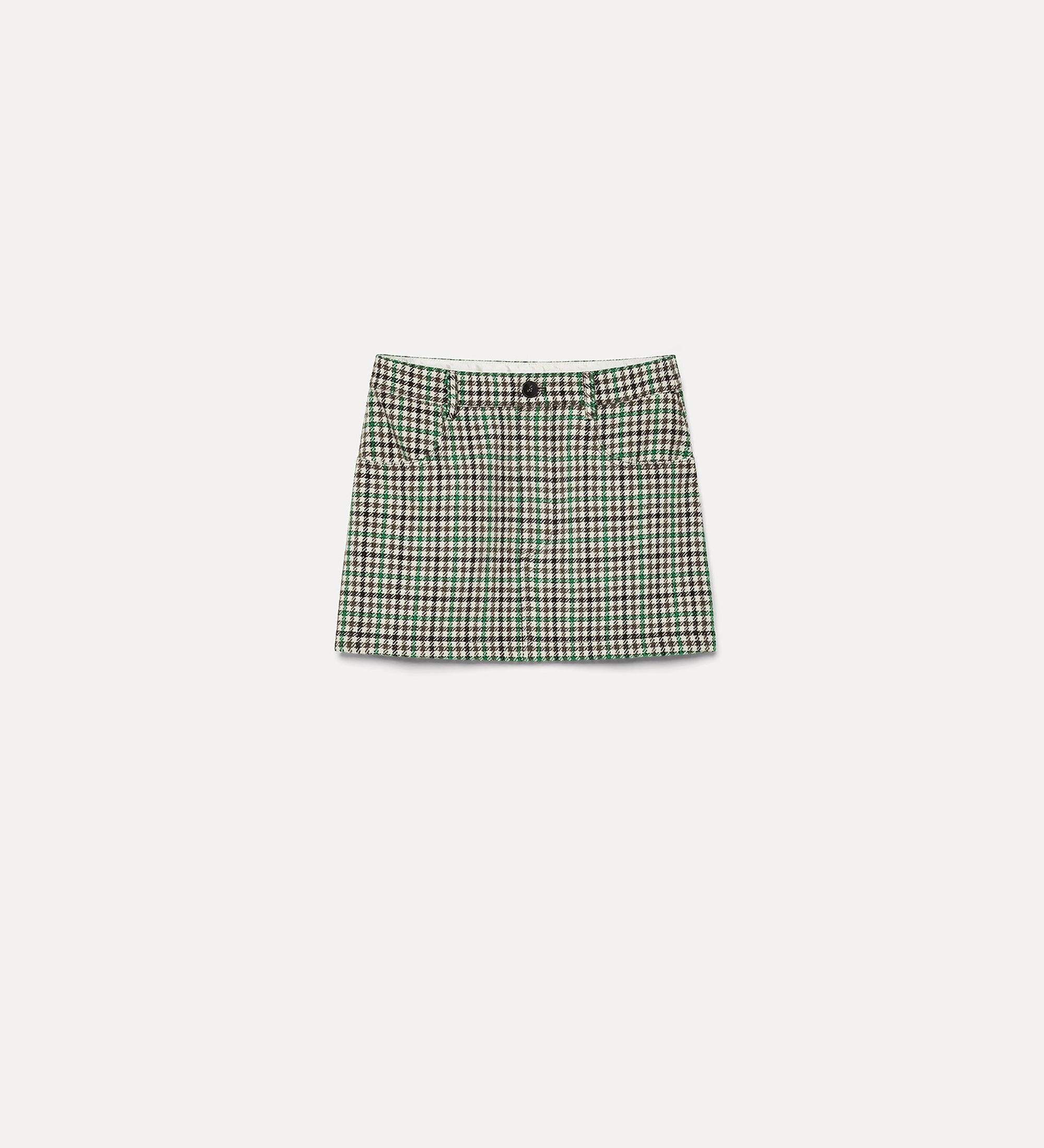 mini skirt with a british chequered pattern royal