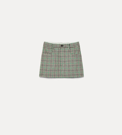 mini skirt with a british chequered pattern royal