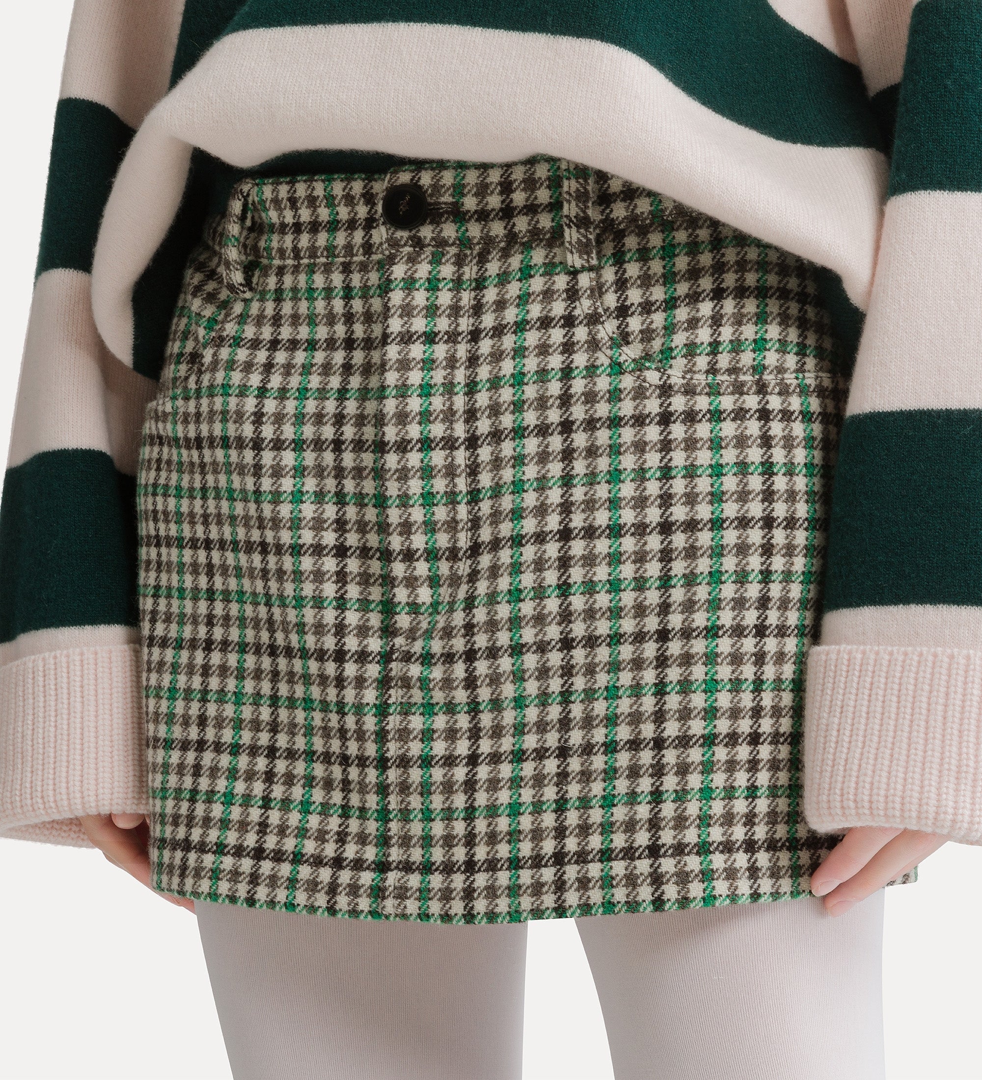 mini skirt with a british chequered pattern royal