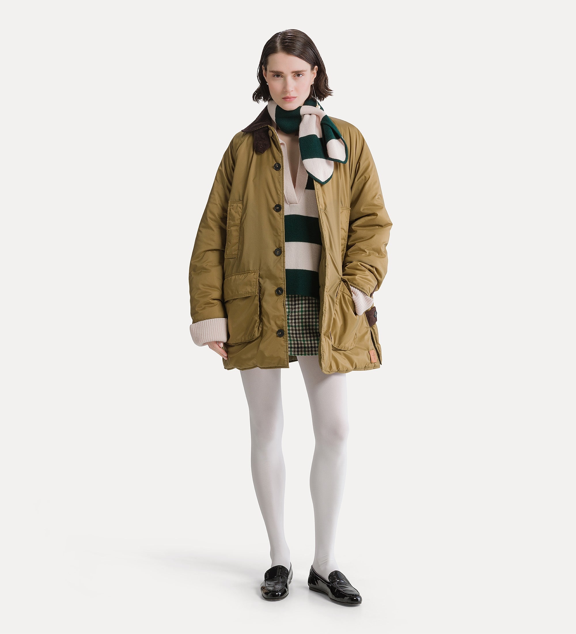 mini skirt with a british chequered pattern royal