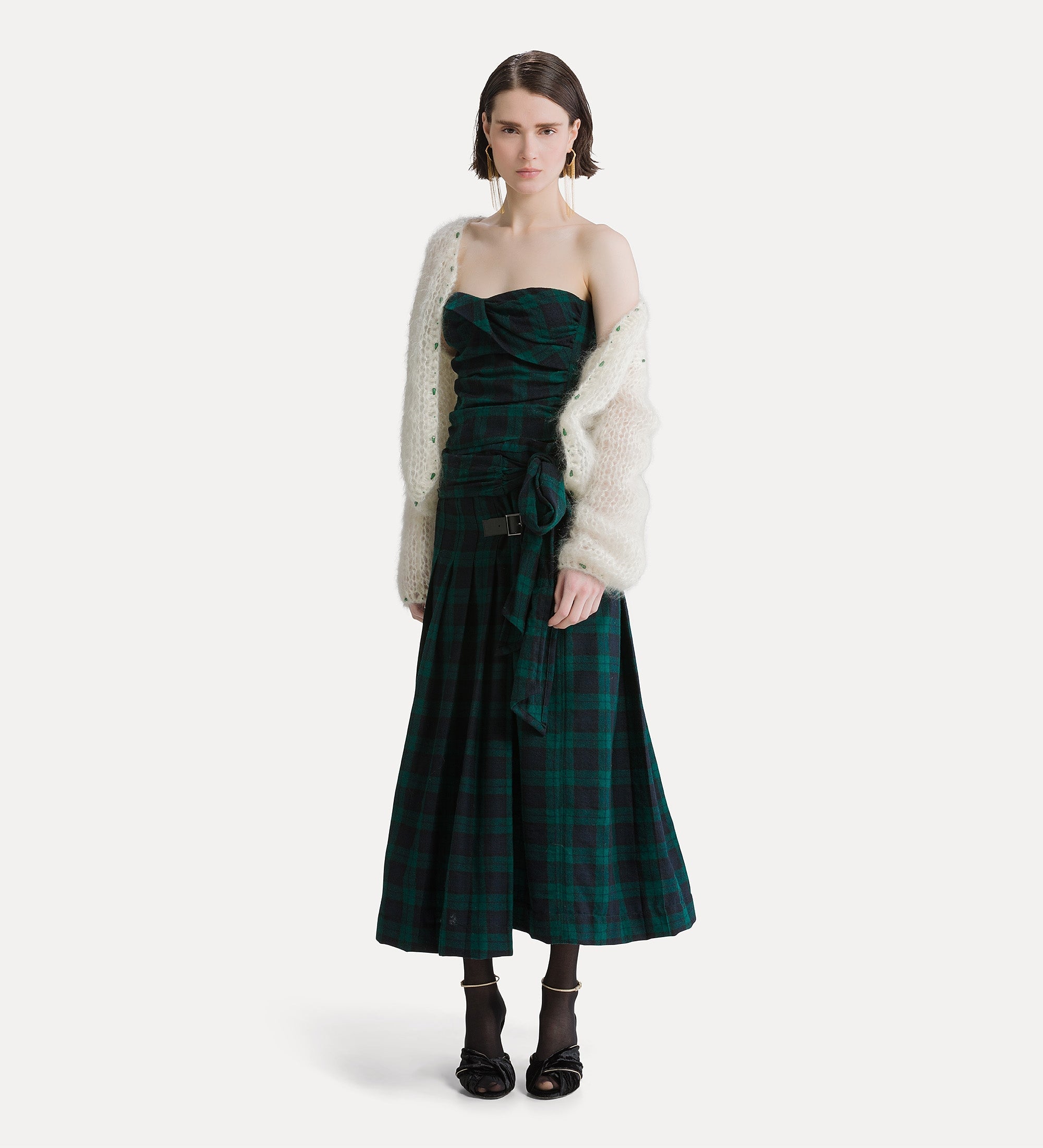 handmade mohair-blend cardigan with jewel details ivory