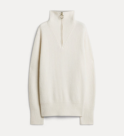 wool and cashmere half-zip jumper pure