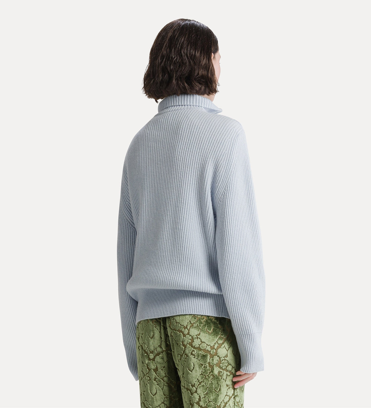 pull à col camionneur en laine et cachemire celestial