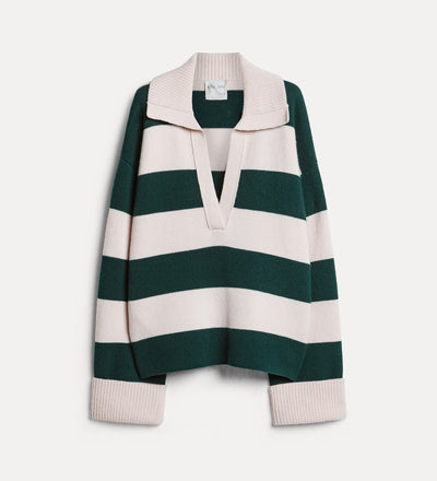 striped cashmere and wool collared jumper lovely