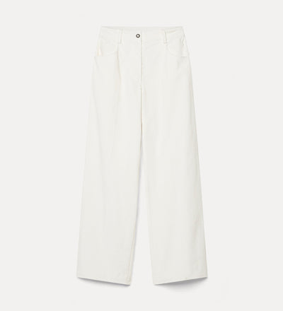 corduroy five-pocket trousers ivory