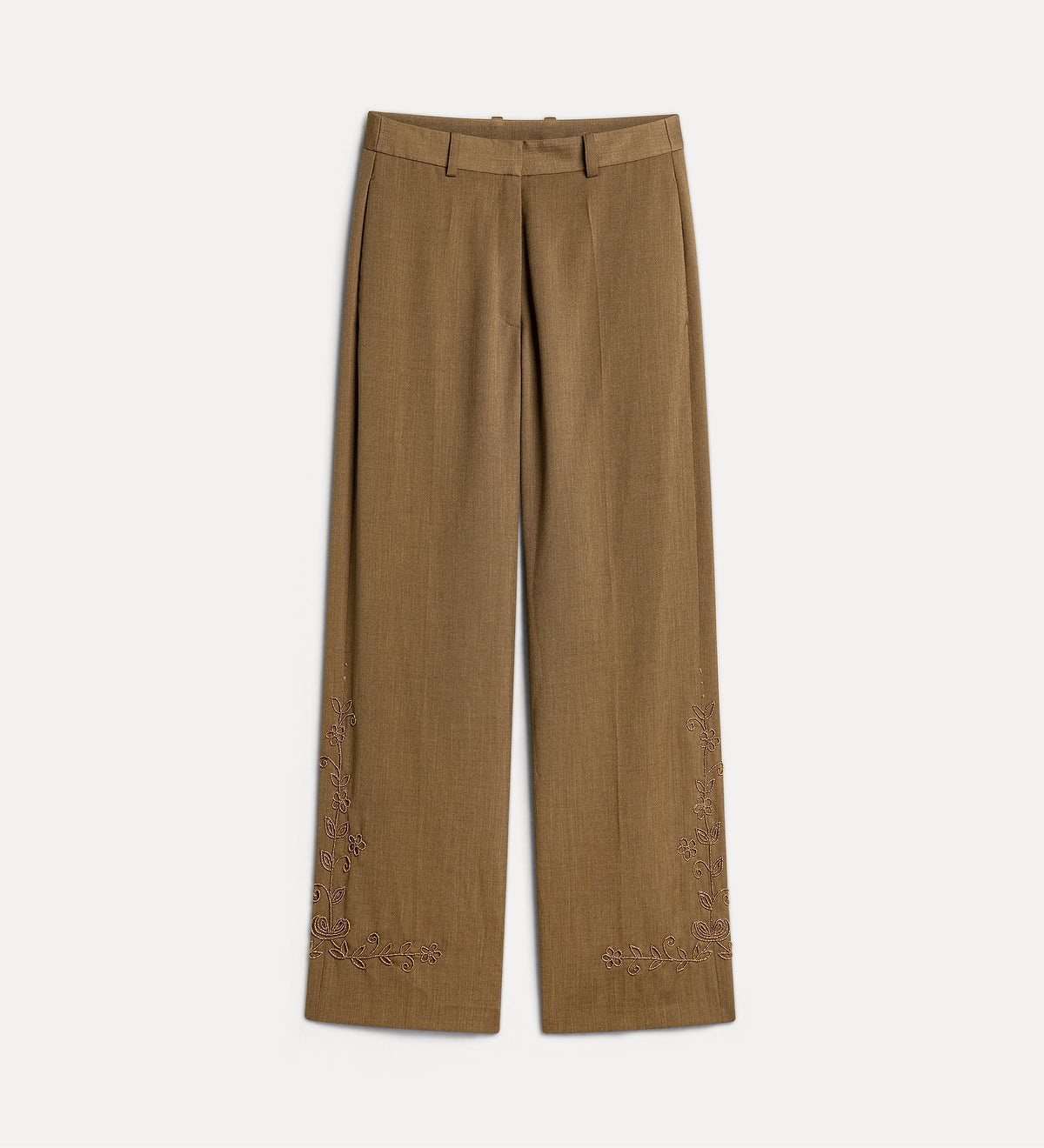 pantaloni con ricamo a mano “the queen's beads” gold