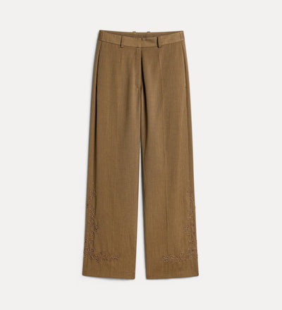 trousers with “the queen's beads” hand embroidery gold