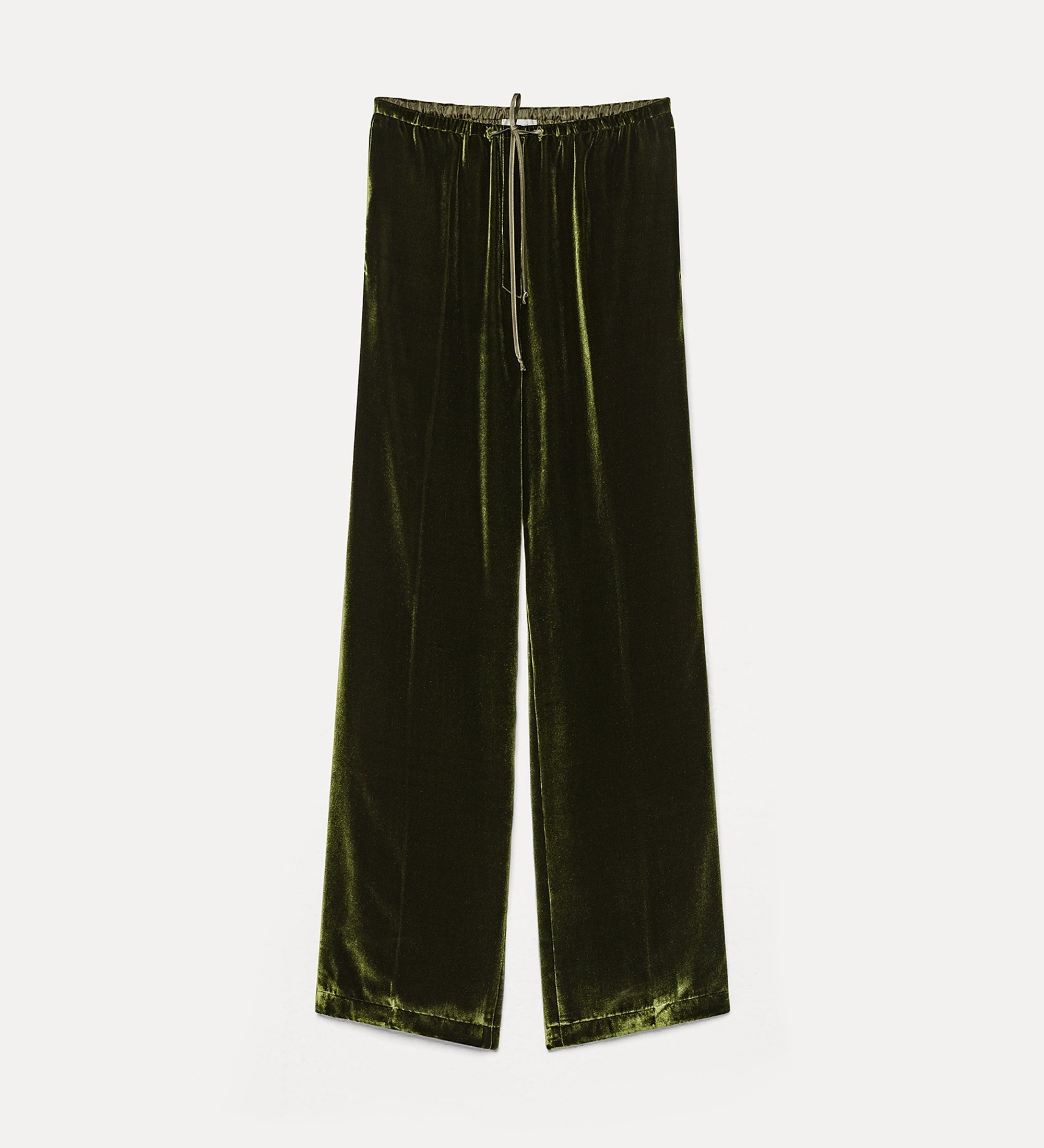 pantalon en velours de viscose et soie avec cordon de serrage woods