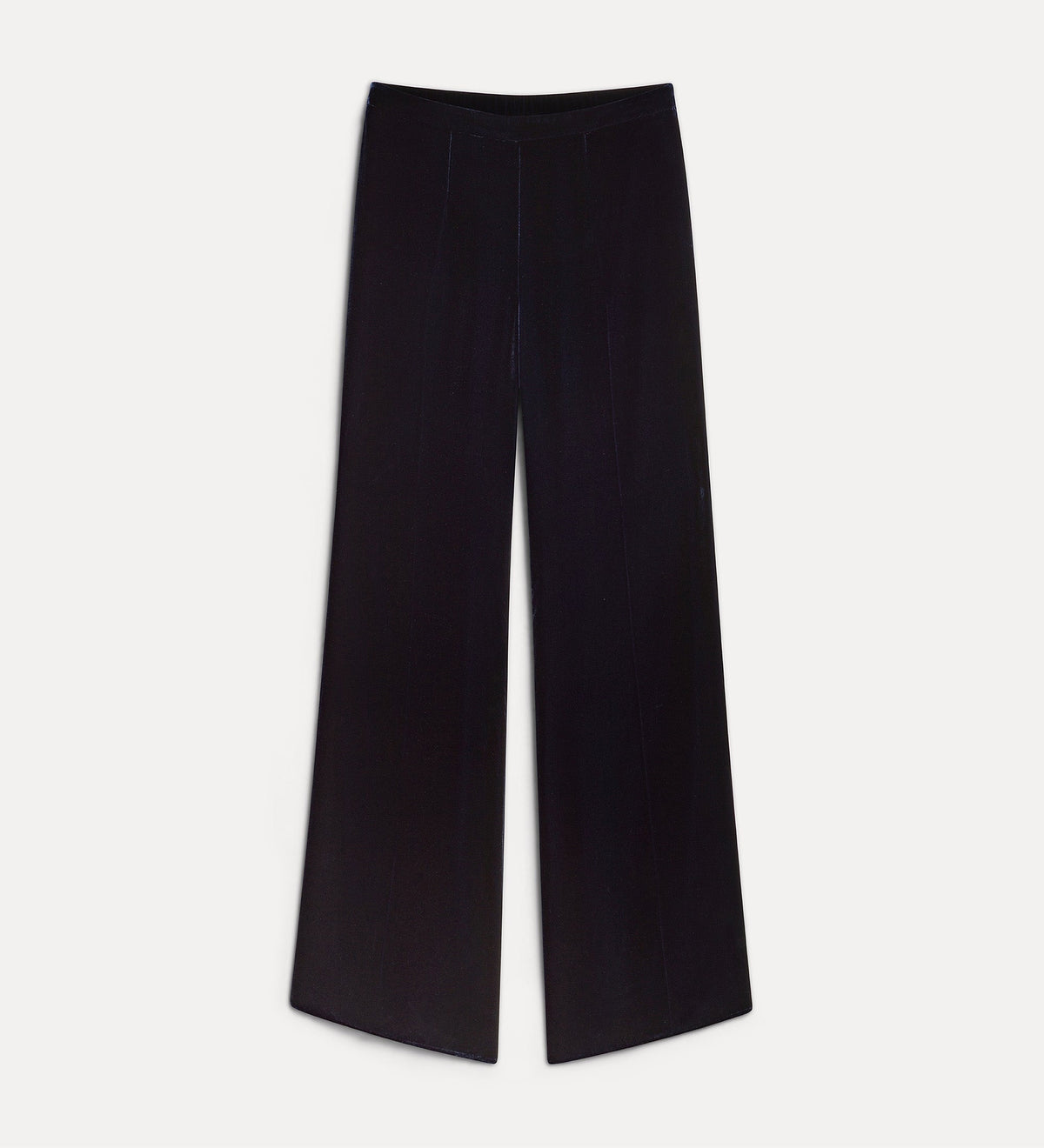 pantaloni in velluto di viscosa e seta night