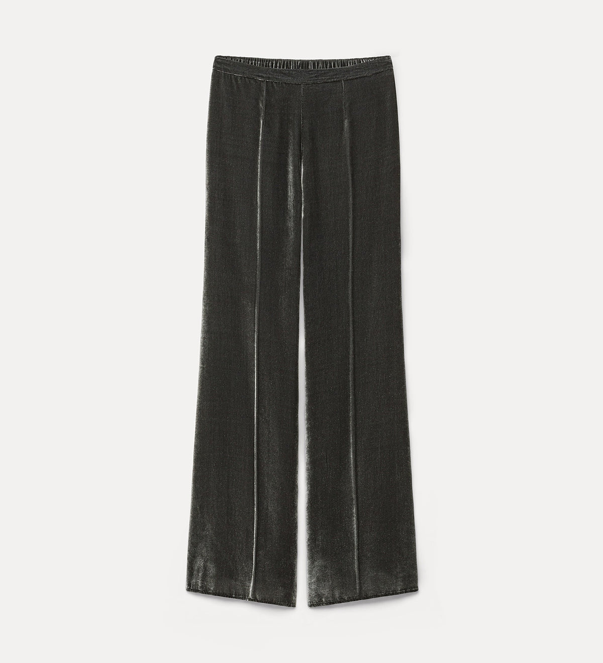 pantaloni in velluto di viscosa e seta grey