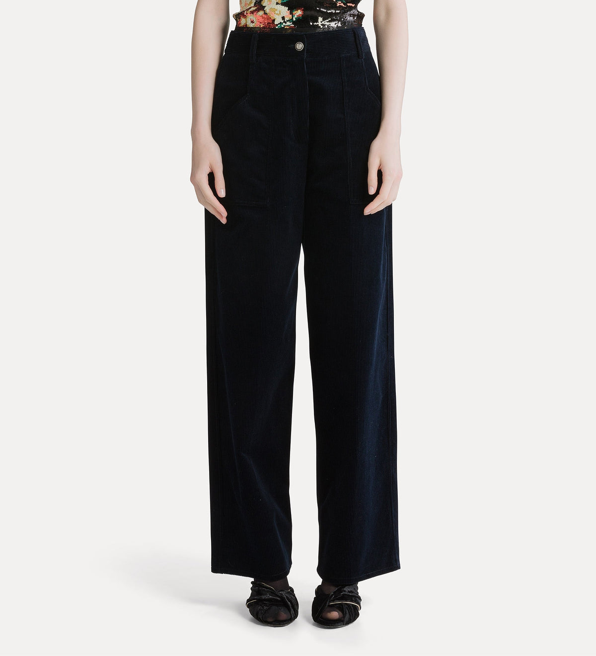 pantalon cargo en velours côtelé night