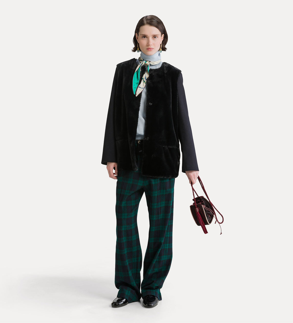 pantalon en laine “ highland tartan ” woods