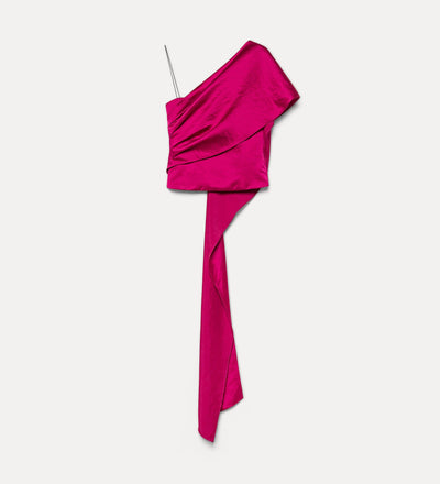 duchesse one-shoulder top ruby