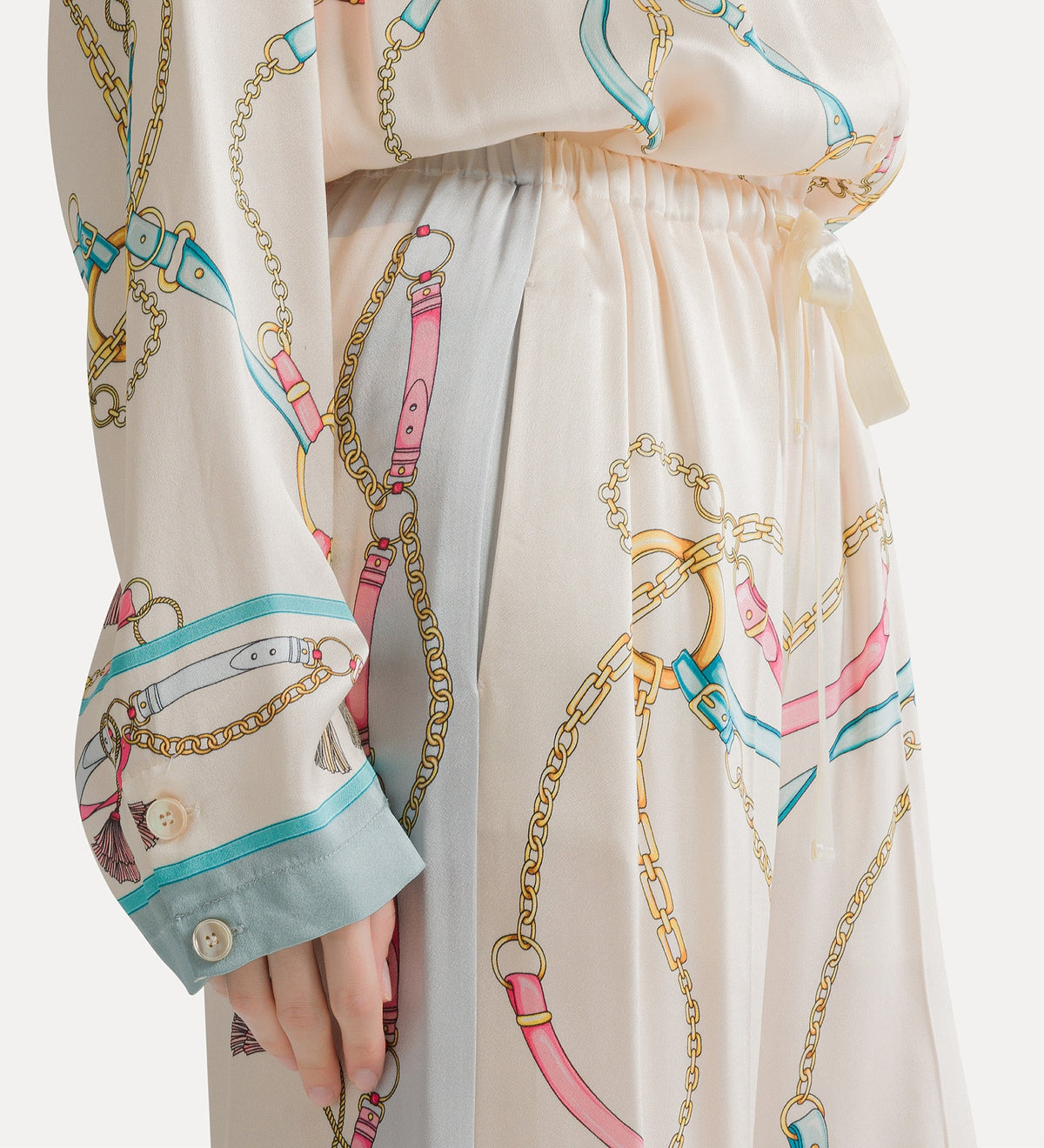 pantalon pyjama à imprimé placé “ the crown ” ivory