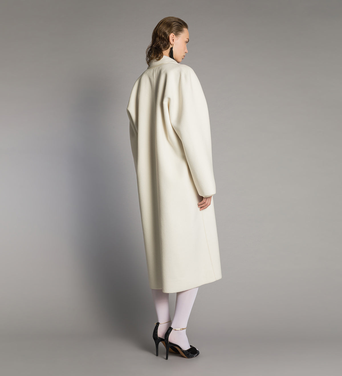 cappotto lungo doppiopetto stile cappa diamond