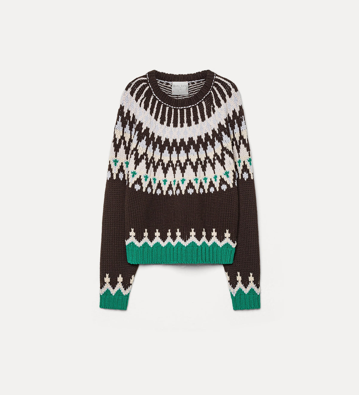 pull en laine vierge torsadée fair isle fondant