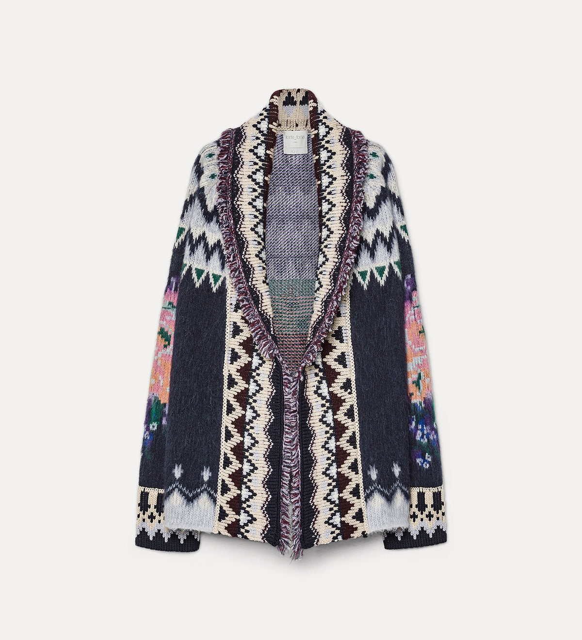 cardigan oversize en jacquard “ the highlands garden ” night